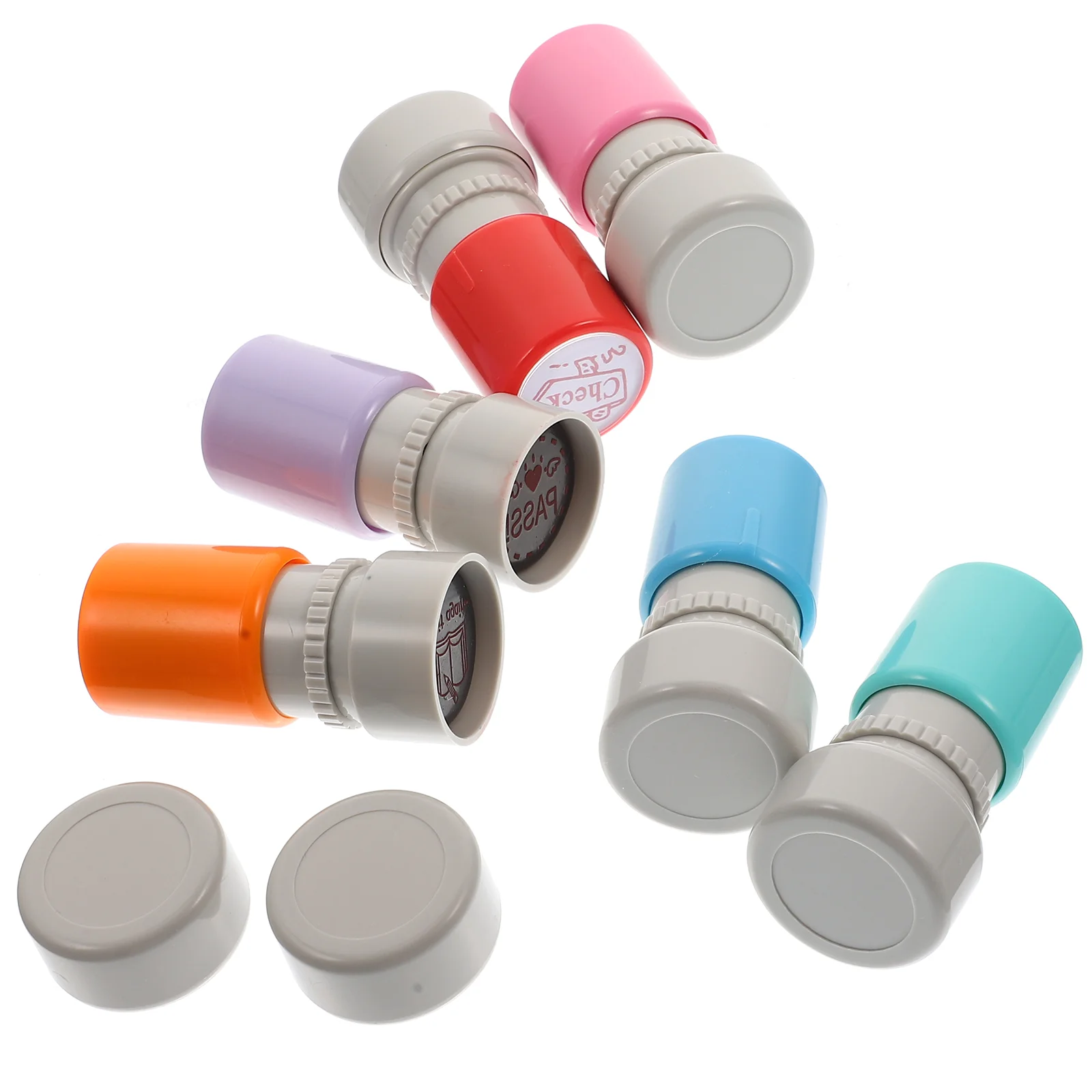 6 Pcs Children's Cartoon Chapter Educational Stampers School Stamps Teachers Die Multi-function Plastic Homework for