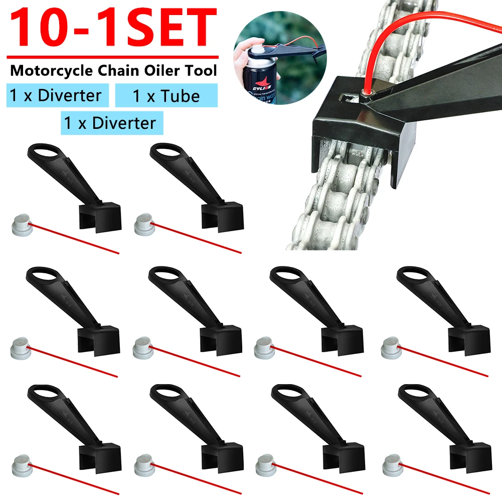 10-1PCS Motorcycle Chain Lube Applicator Tool Mess-Free Chain Wax Chain Cleaner Attachment Motorcycle Chain Oil Applicator
