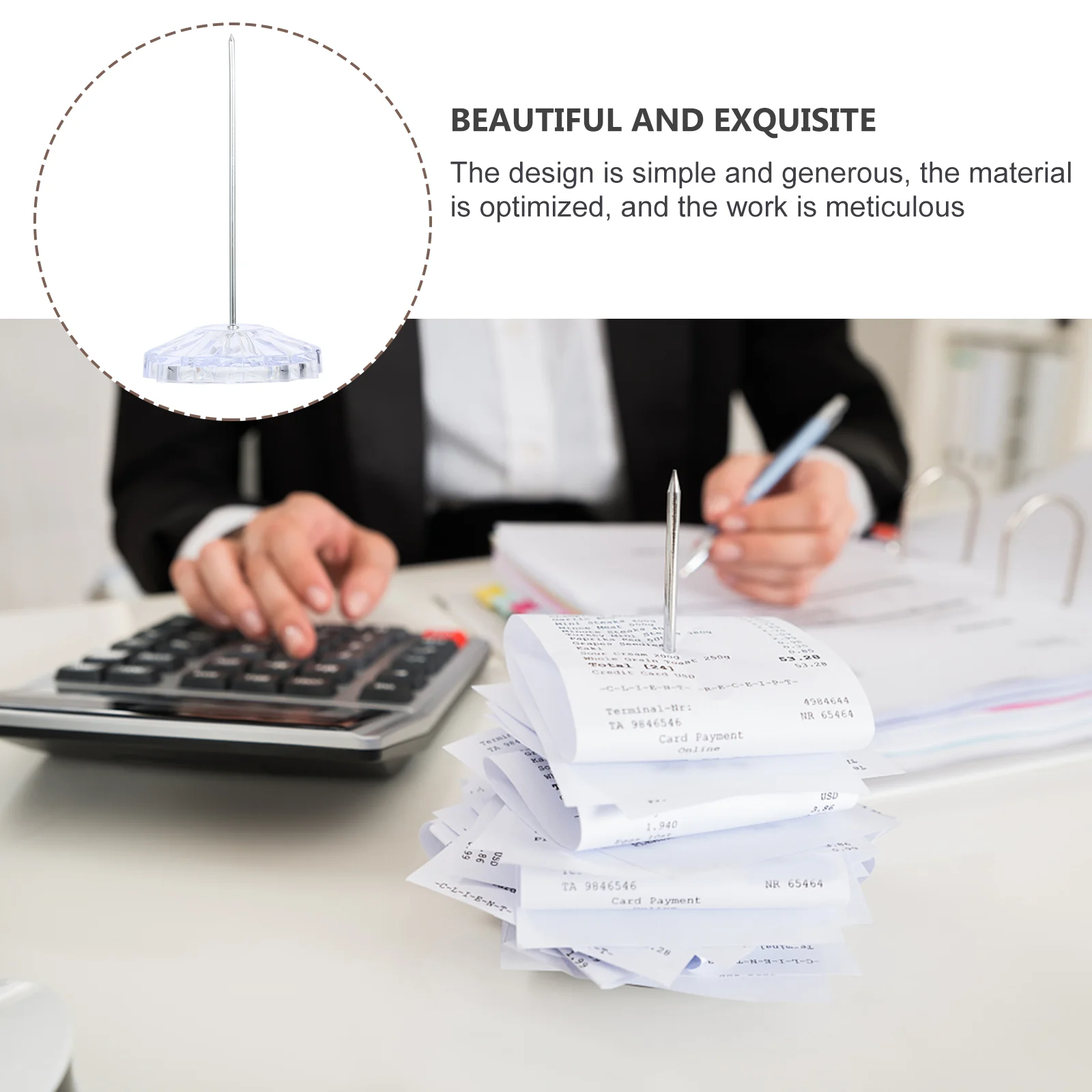 Plástico Escritório Spindle Holder, Intimar Garfo, Bill Check, Recibo, Desktop, Spike, Papel, 2 pcs