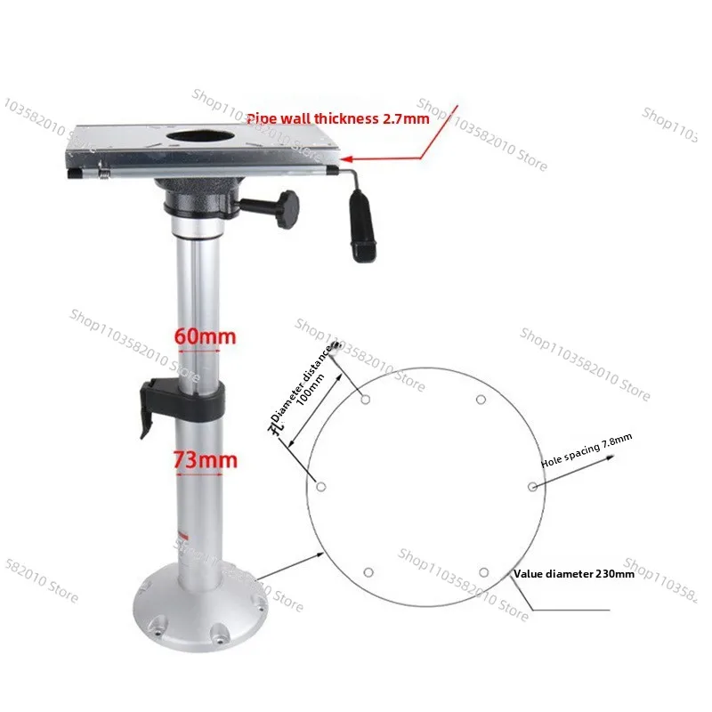 30CM Sliding Boat Seat Base, Adjustable Marine Pedestal for Yacht & RV, Aluminum Alloy Swivel Mount Folding Pedestal