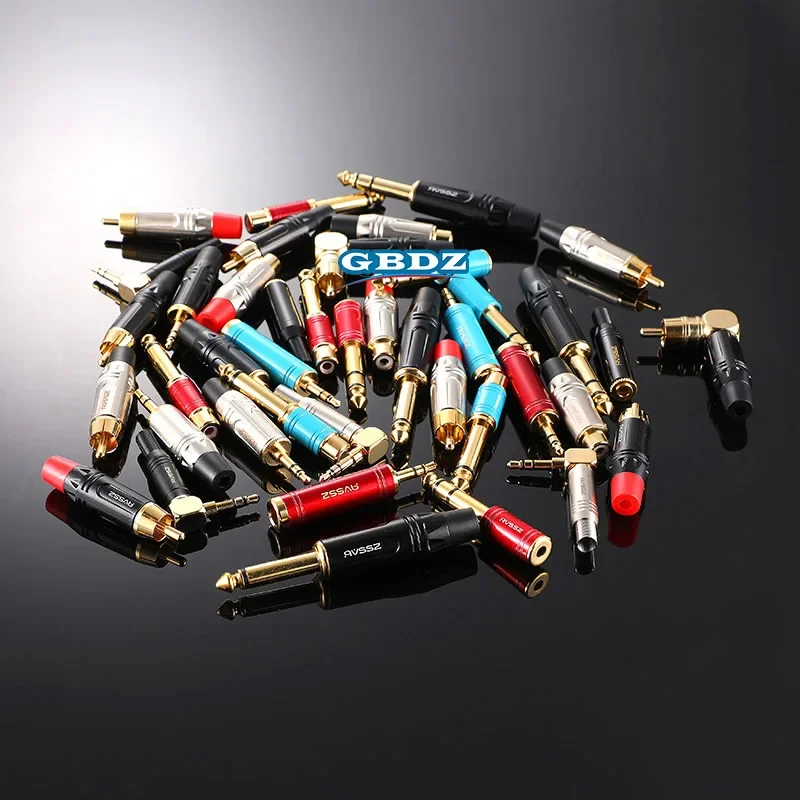 

Gold Plated 6.35 Headphone Jack Male head To RCA Female Head Double Way Docking Connector Microphone Mixing Console AudioAdapter