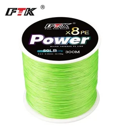 FTK 8 Strands PE Braided Fishing Line Japan 300M/500M Super Strong Lure Wire Multifilament Line 0.14MM-0.50MM 15LB-110LB