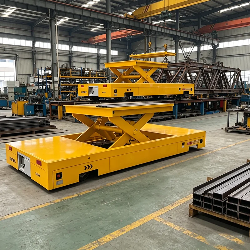 Customized 50Ton Rail-Free Steel Coil Transfer Cart Remote Control Battery Operated Warehouse Logistics Transport Trolley