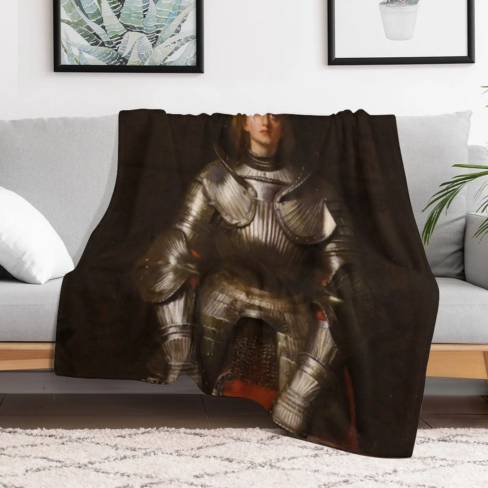 John Everett Millais - Joan D?Arc (1865) Throw Blanket valentine gift ideas Sofas Blankets