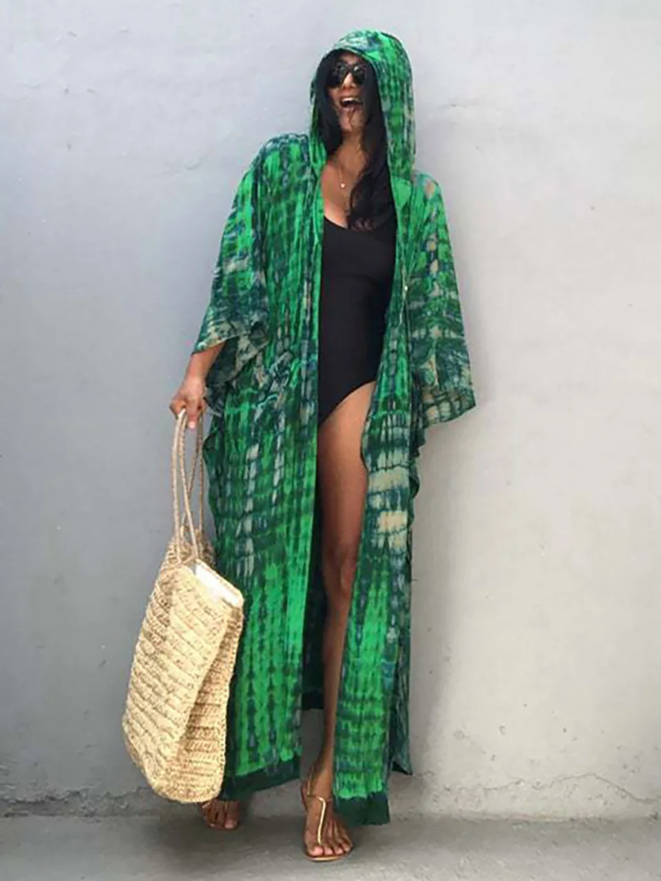 2023 Boho Printed Kimono for Women Bathing Suit Cover Up Casual Pareo Summer Bikini Cover-ups Beach Dress Tunic Robe De Plage