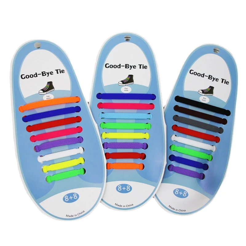 8pcs Children No Need To Tie Shoelaces Versatile Colored Silicone Shoelaces Fashionable Elastic Sports Shoelaces