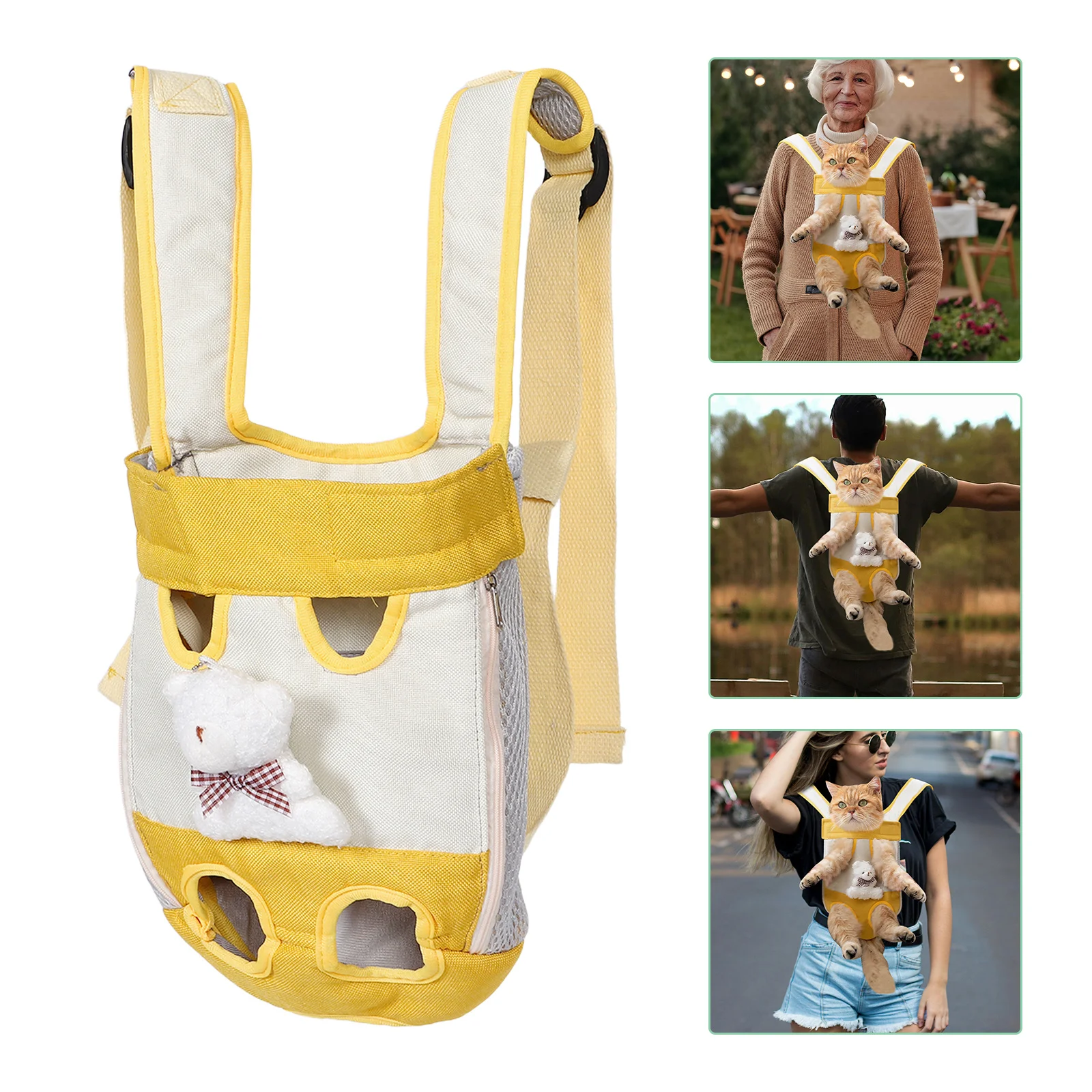 

Pet Backpack Front Carrier for Small Dogs Medium Cats Double Shoulder Breathable Travel Outdoor Hiking Carrier