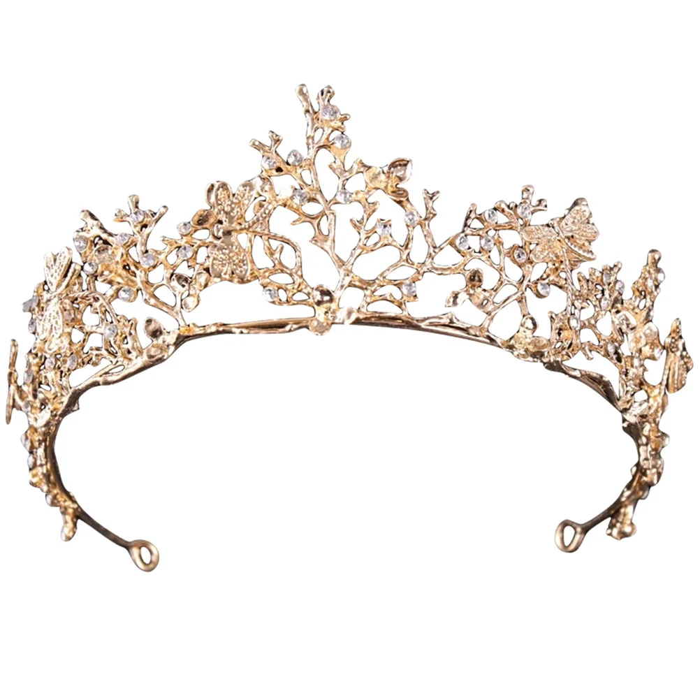 

Golden Crown Rhinestone Bridal Wedding Headwear Elegant Tiara Decor Jewelry Bride Crown Rhinestone Tiara