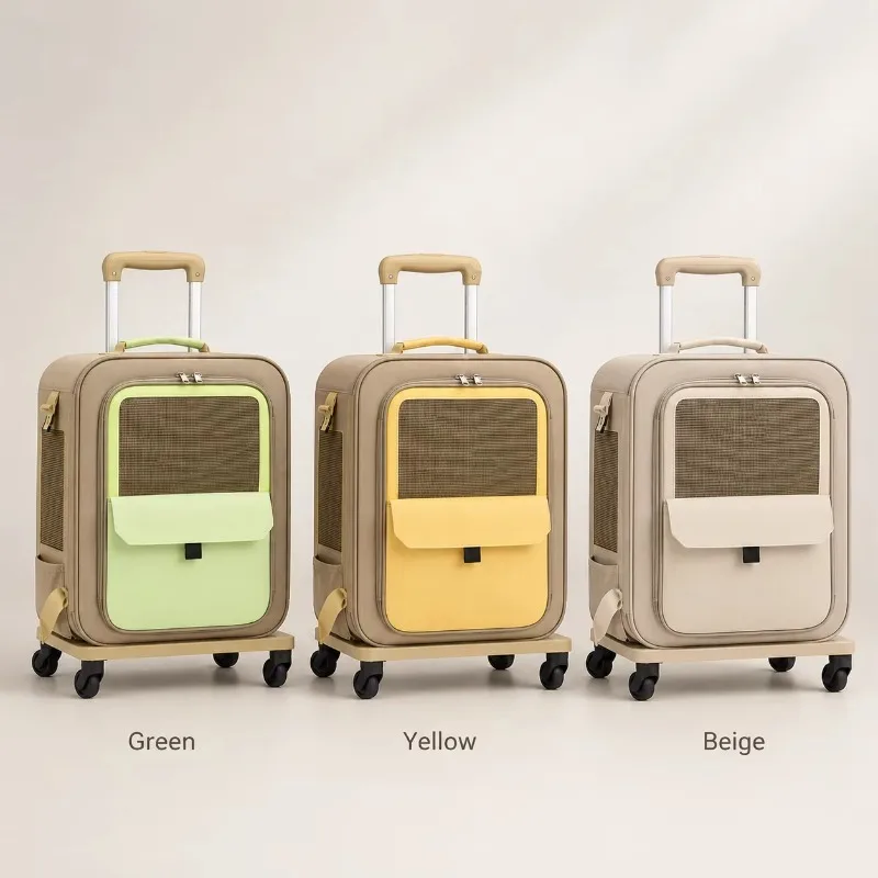 Premium Waterproof Rolling Pet Carrier Oxford Breathable Mesh Trolley Bag Wheels Custom Logo Dogs Cats Backpack Pet Carrier - view 2