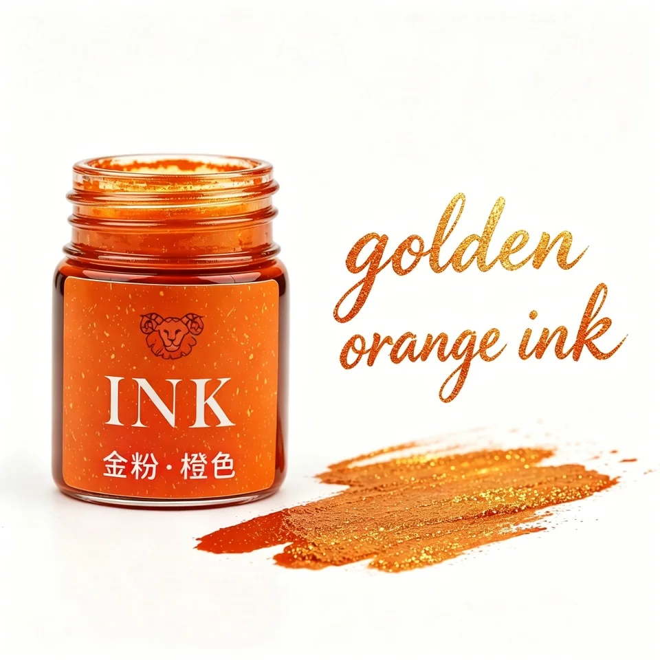 Goldene Pulverfarbene Füllfederhaltertinte 15ml Sternenhimmel-Glitzerpulver zum Färben, Malen, Kalligraphie-Übungen, Farbige Tinte – Detail 34