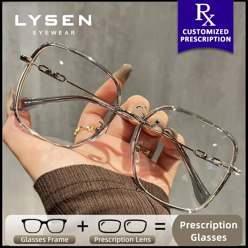 

LYSEN Ultralight Square Women's Prescription Glasses Photochromic Myopia Optical Glasses Anti Blue Light Reading Eyeglasses