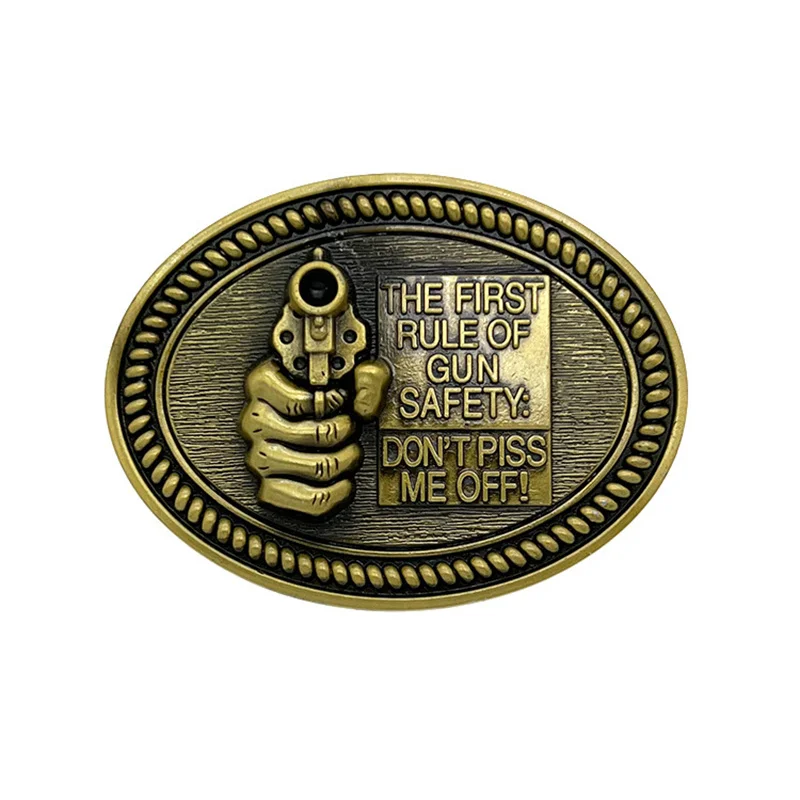 Zinc alloy pistol belt buckle for Western cowboy style
