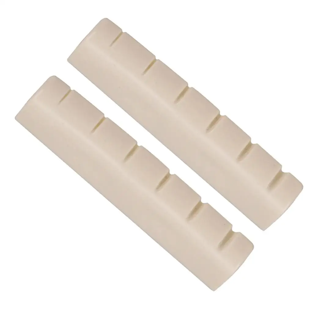 Guitar Nut 44mm Plastic Slotted Acoustic Folk Accessory 2pcs Pack for Quick Replacement Repair