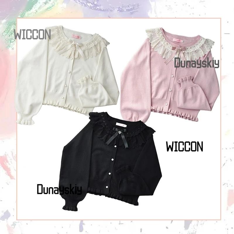 

Jirai Kei Japanese Sweater Cardigan Retro Soft Girl Cute Cosplay Costumes Gentle Lolita Dress Party Daily Halloween Cosplay