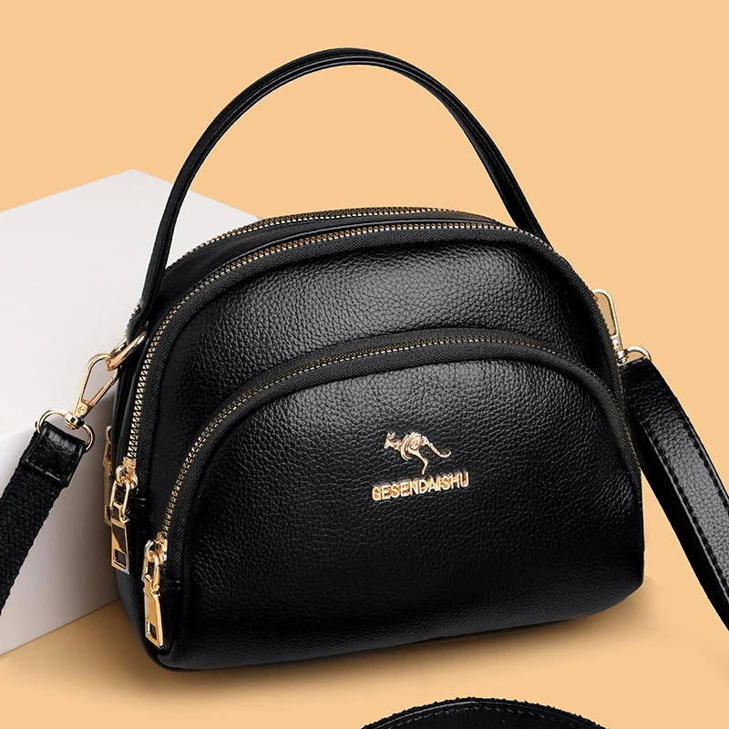 

Fashion High-quality Soft Pu Leather Mobile Phone New Mini Cross-body Solid Color Multi-layer Pocket Shoulder Bag for Women Sac