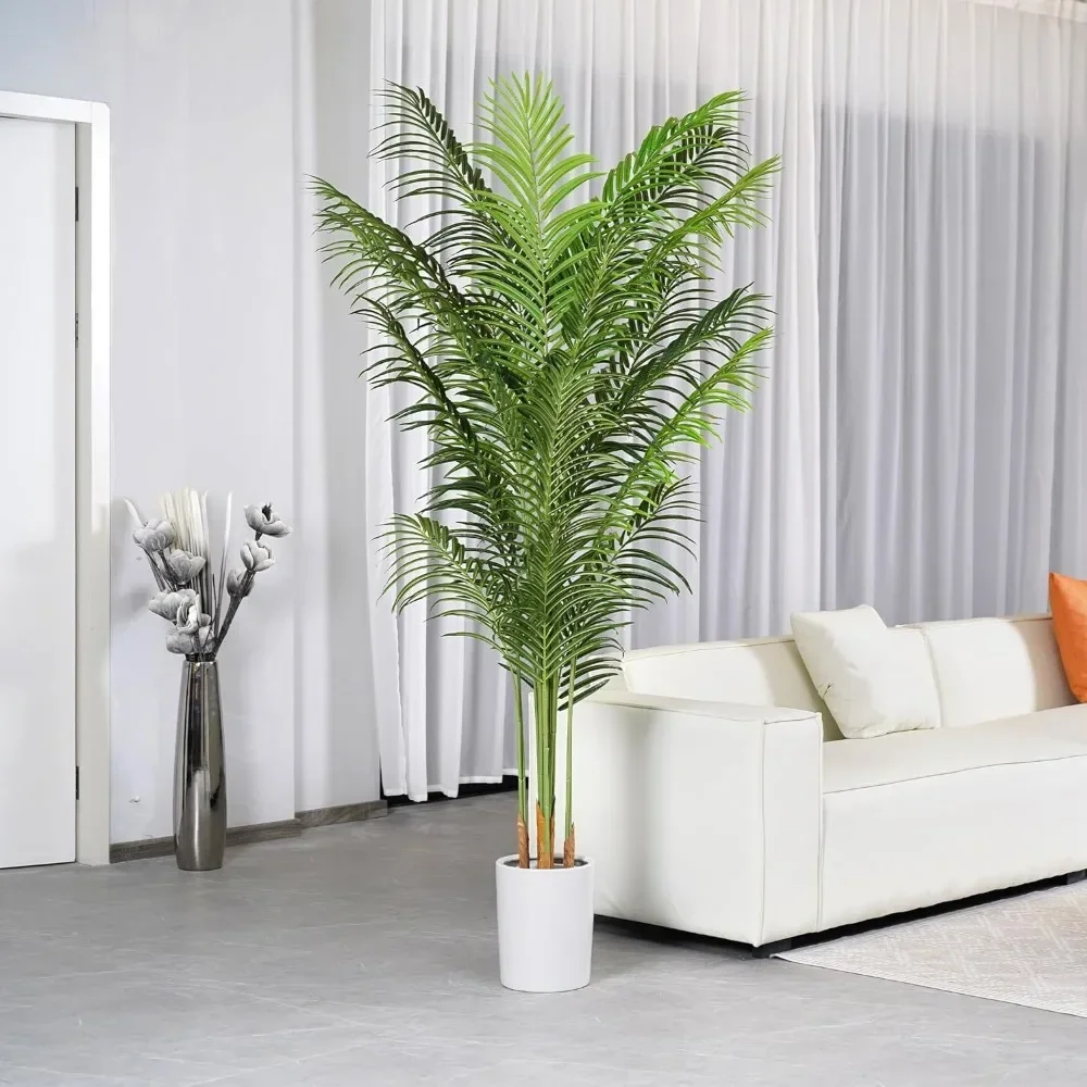 

Artificial Palm Tree 7.2Ft Tall Fake Potted Plant Faux Silk Green Large Artificial Plants for Office Home Outdoor Decor