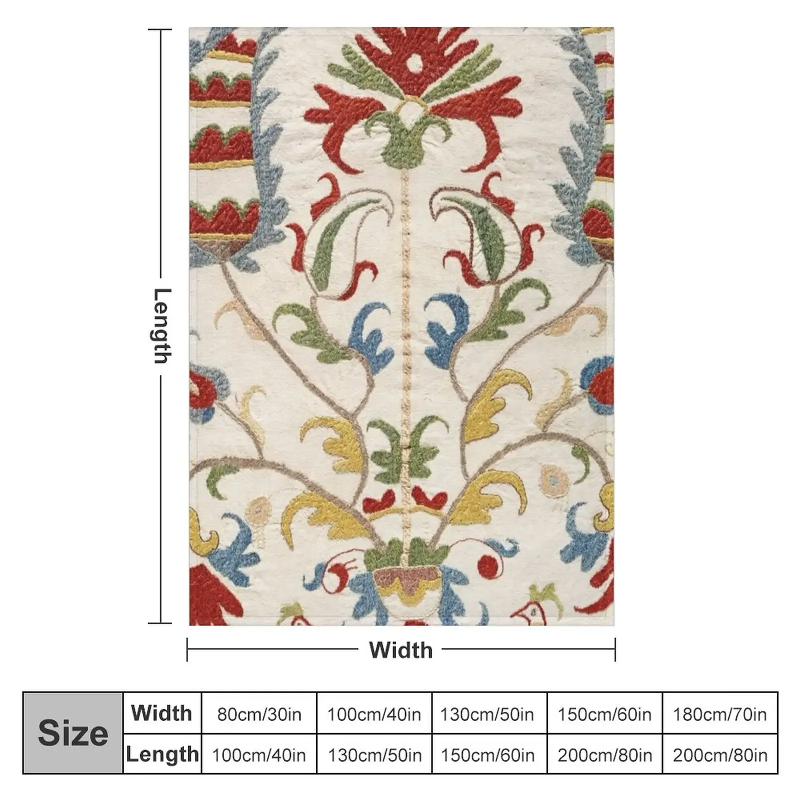 Vintage Bohemian Suzani 4 Throw Blanket Tourist For Decorative Sofa for winter Retros Blankets