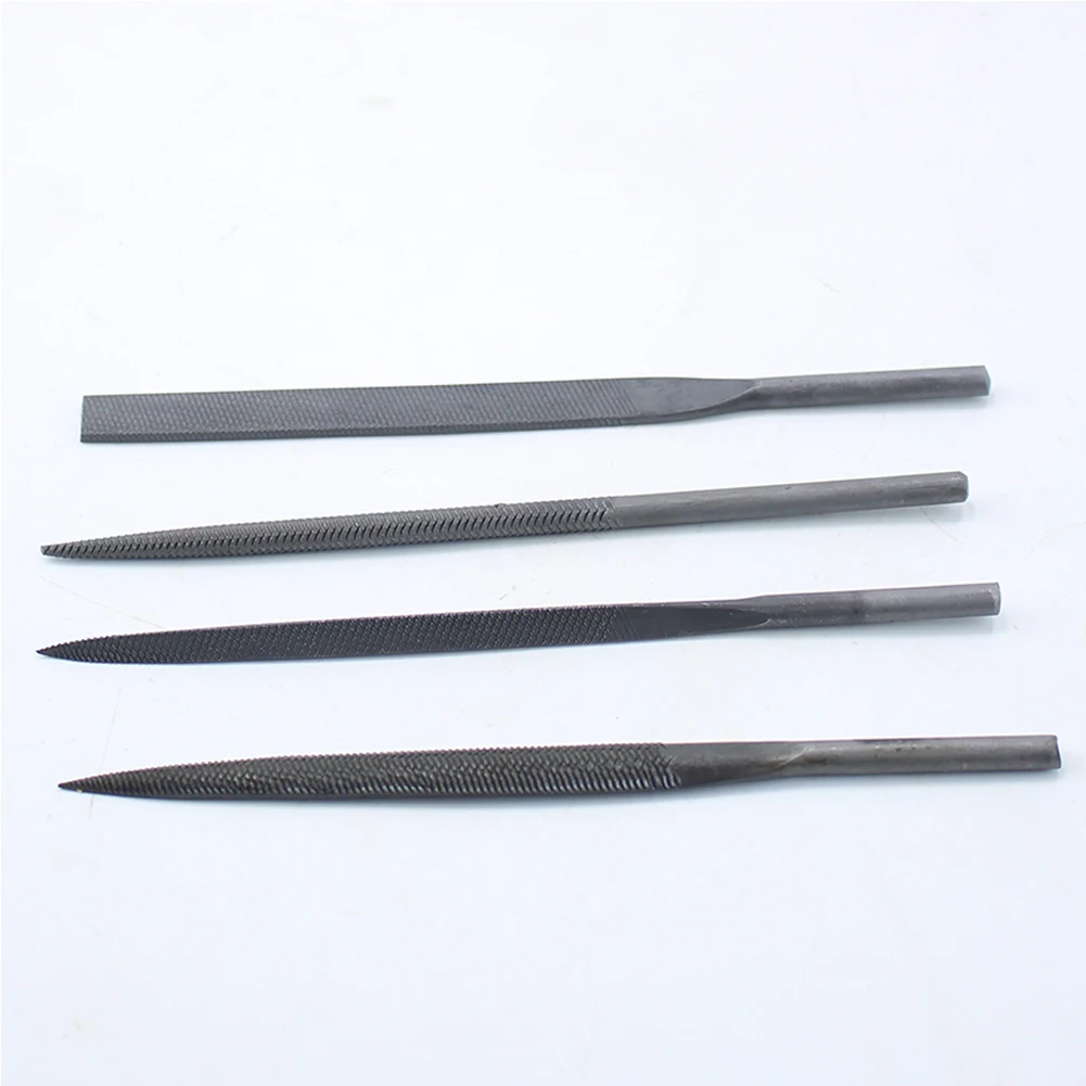 4pcs Pneumatic File Blades Flat/round/semi-circle/triangle File 5*125mm For Deburring Carving Pneumatic Tool Accessories