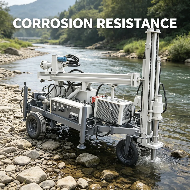 Pneumatic Wheel Water Well Drilling Rig 200m Rotary Rock Boring Machine For Construction Site Utility Infrastructure Needs