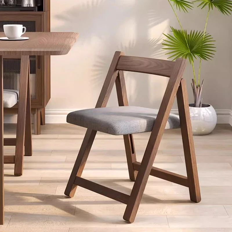 Japanese Wooden Dining Chairs Foldable Modern Two Pieces Modern Dining Chair Minimalist Design Home Furniture Silla Comedor LLDC