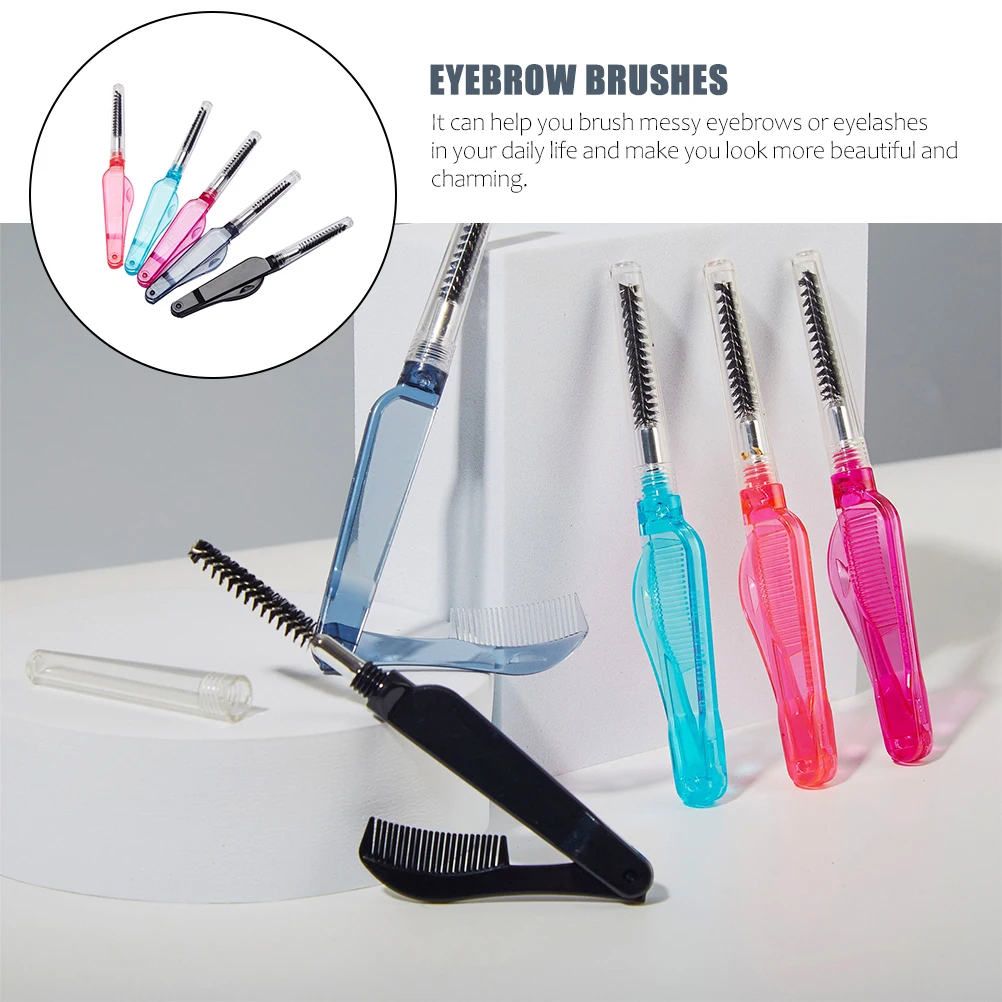 10 Stuks Make-Up Kwasten Brow Kammen Opvouwbare Wimper Kammen Draagbare Gereedschappen Voor Schoonheid Dagelijks Gebruik Wenkbrauw Verzorging Vrouwen Mannen
