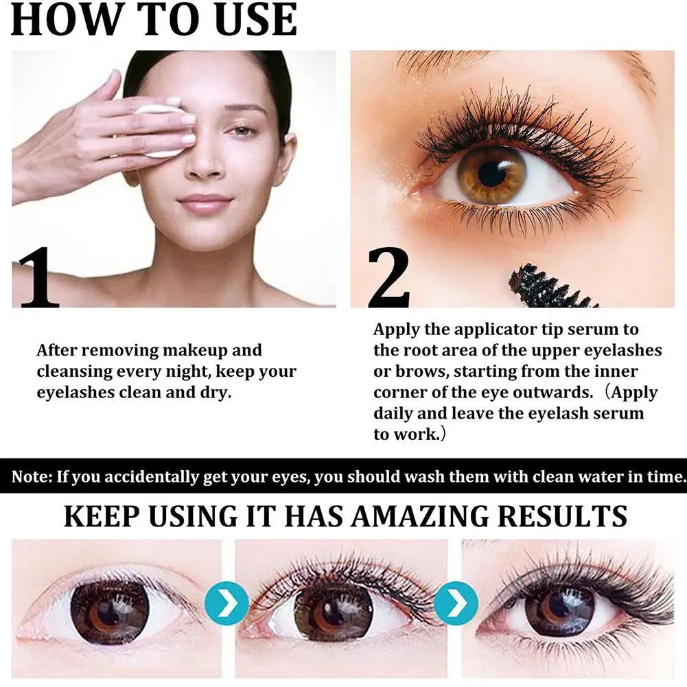 SOUG 10ml Fast Eyelash Growth Serum Longer Fuller Thicker Lashes Eyelashes Eye Eyebrow Care Essence Liquid Enhancer Growing E8V1