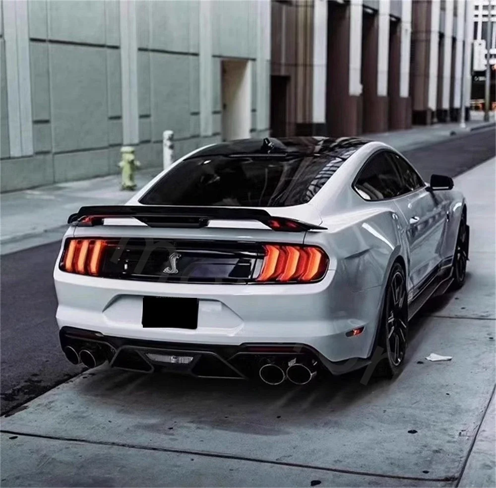 2015 To 2023 For Mustang Spoiler GT500 High Quality ABS Material Rear Trunk Spoilers By Glossy Black DIY Carbon fiber pattern