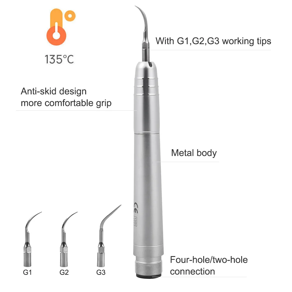 2/4 buracos dental ultra sônico scaler de ar pneumático handpiece limpeza dos dentes branqueamento remoção cálculo ferramentas odontológicas