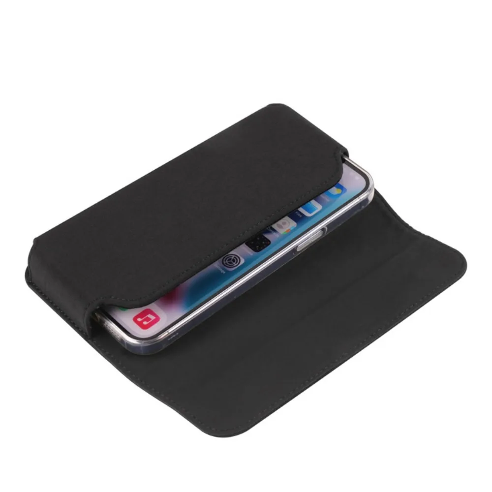 Nylon cloth horizontal mobile phone bag wear belt hanging waist bag single magnetic buckle work waist bag
