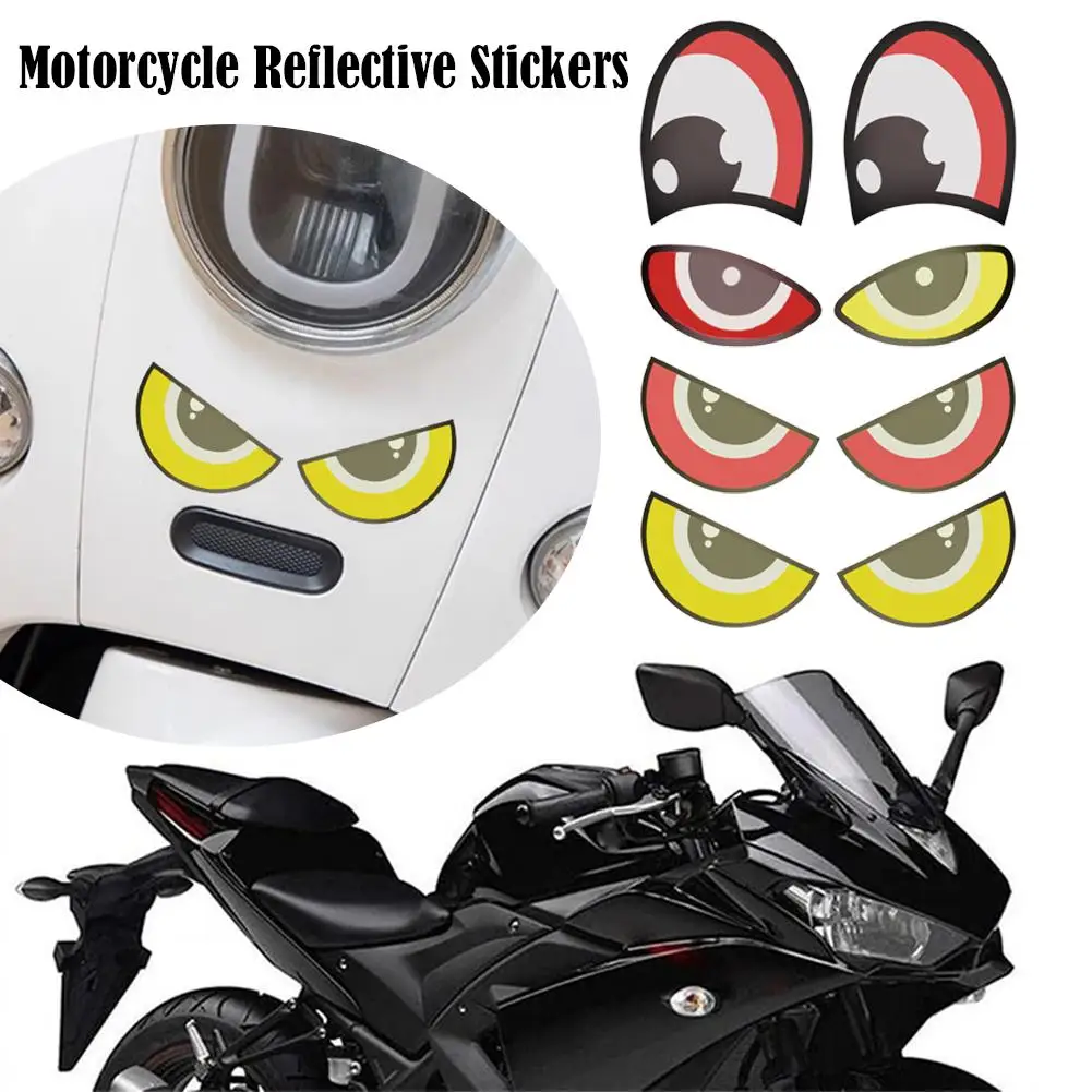 Devil Eyes Car Motorcycle Stickers Safety Warning Mark Decoration High Auto Motorcycle Sticker Window Rear Bike Br R6G8