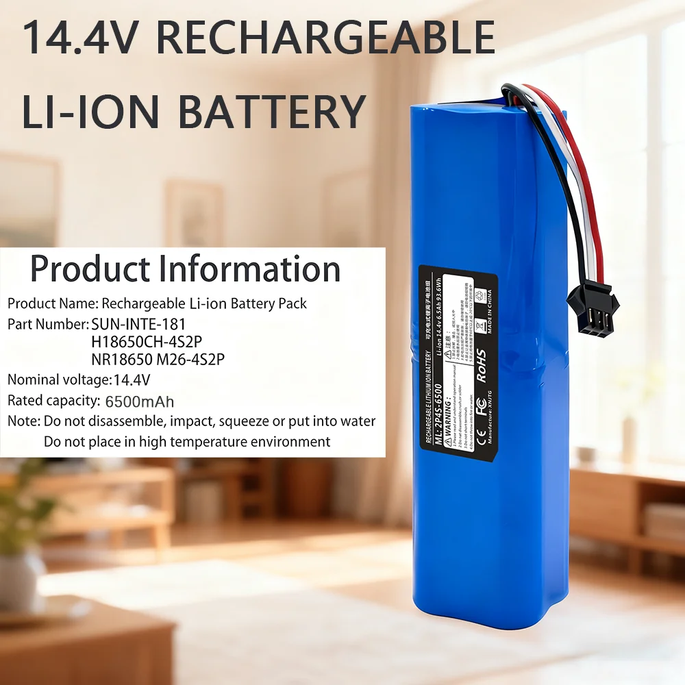 5200/6500mAh 14.4V Robot Vacuum Battery for Proscenic M7 Pro M8 Pro M7 Max LDS M7, Fit Viomi D800 Kyvol S31 UONI V980 MAX