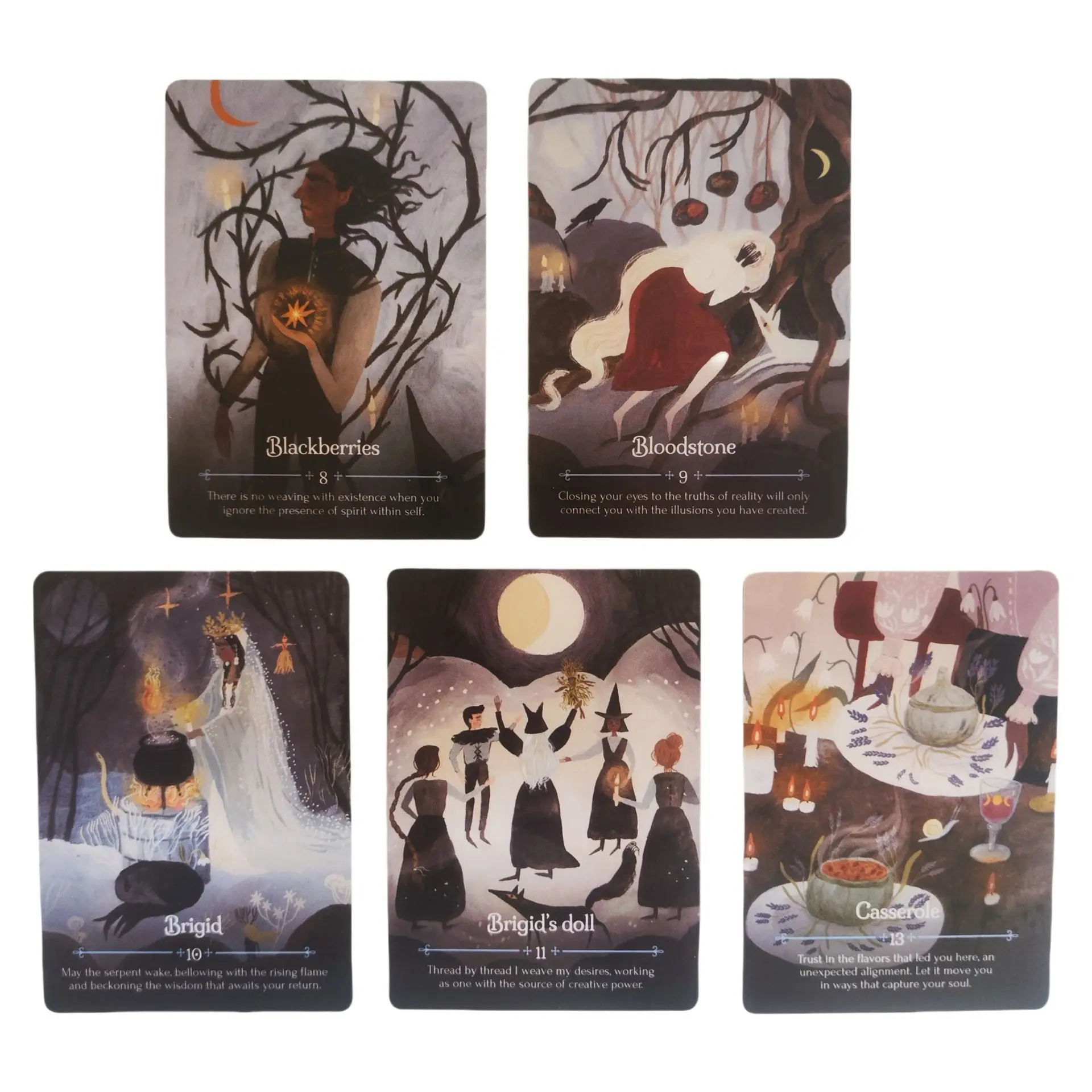 Seasons of The Witch Imbolc Oracle Cards 44pcs Spiritual Guidance Mystical Divination Tarot Cards Family Party Board Game