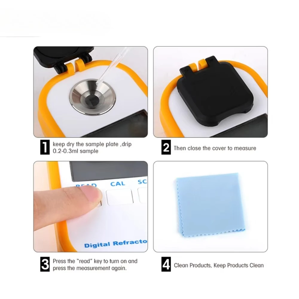 مقياس انكسار الفاكهة الرقمي ATC مقياس حلاوة الفاكهة ومقياس التركيز لقياس تركيز مقياس كيس الفاكهة #4