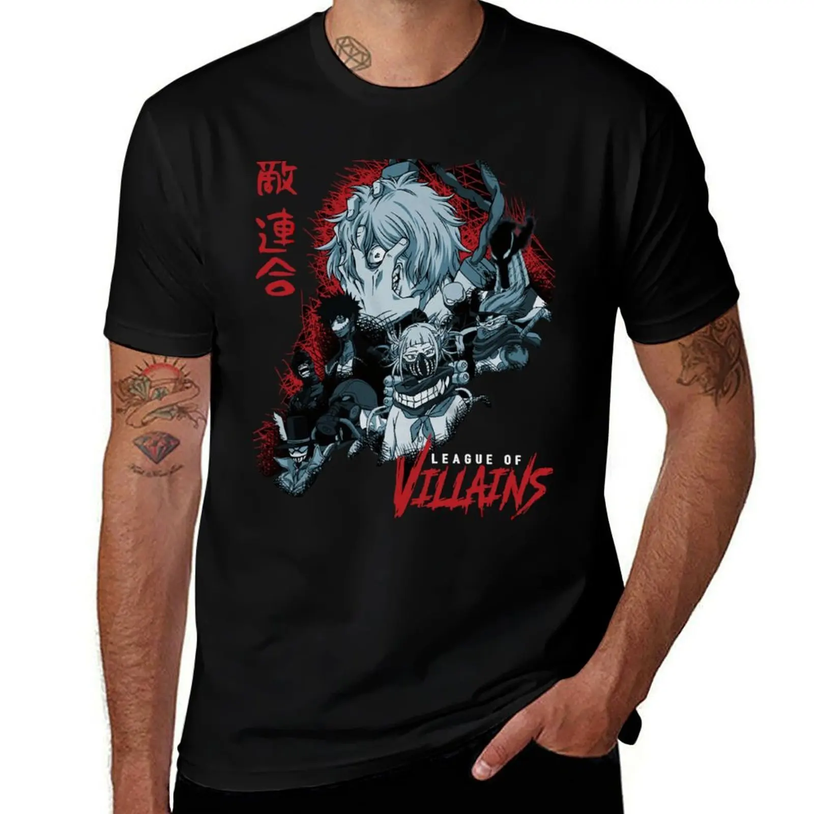 Camiseta Estilo My Hero Academia Liga de Villanos Principales Villanos, Camiseta Básica Lisa para Uso Diario