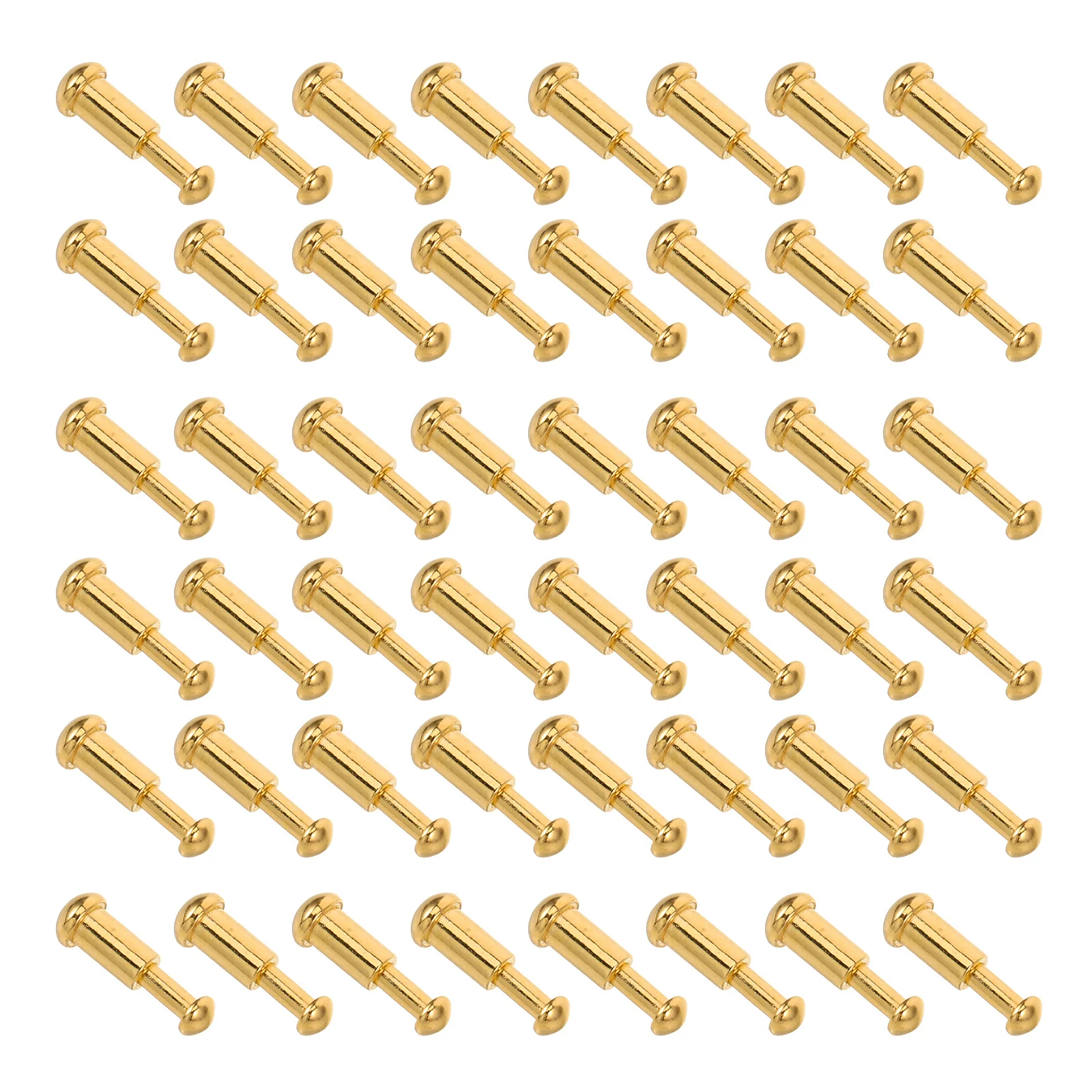 

50Sets Hardware Accessories Stainless Steel Golden Rivets for Bag Making DIY Projects Chicago Screws for Bags Belts