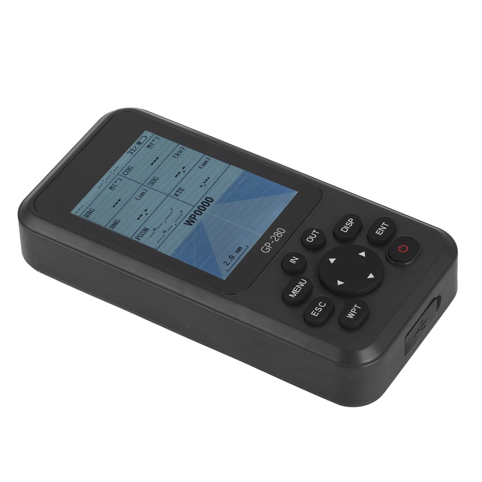 2.8in Handheld GPS Navigator High Sensitivity with MultiFunction Display Screen Waterproof Device(Black )