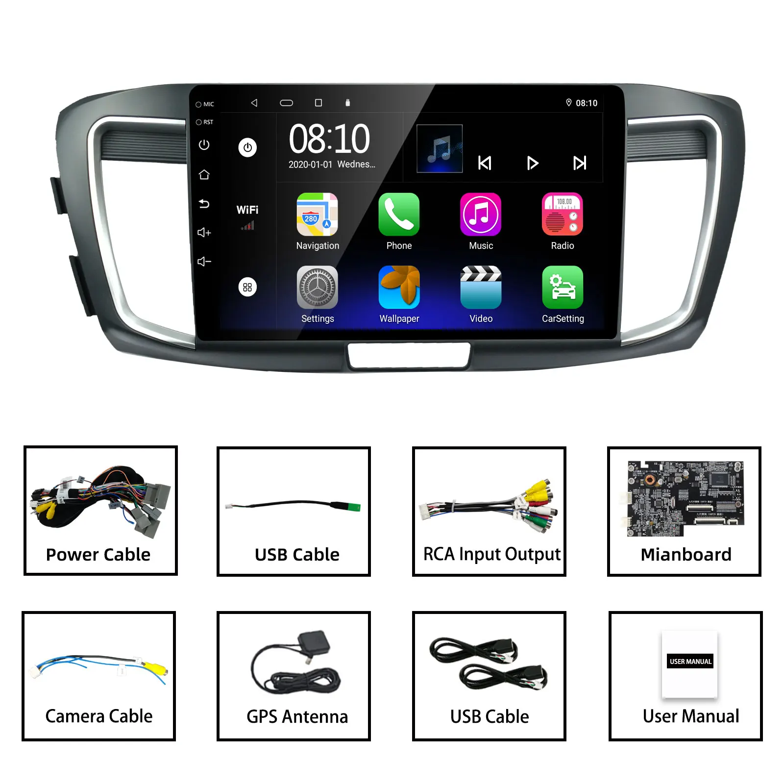 EzoneTronics CarPlay Android Auto CarRadio for Honda Accord 9th 2014-2017 360°Camera GPS Navigation Player Entertainment System