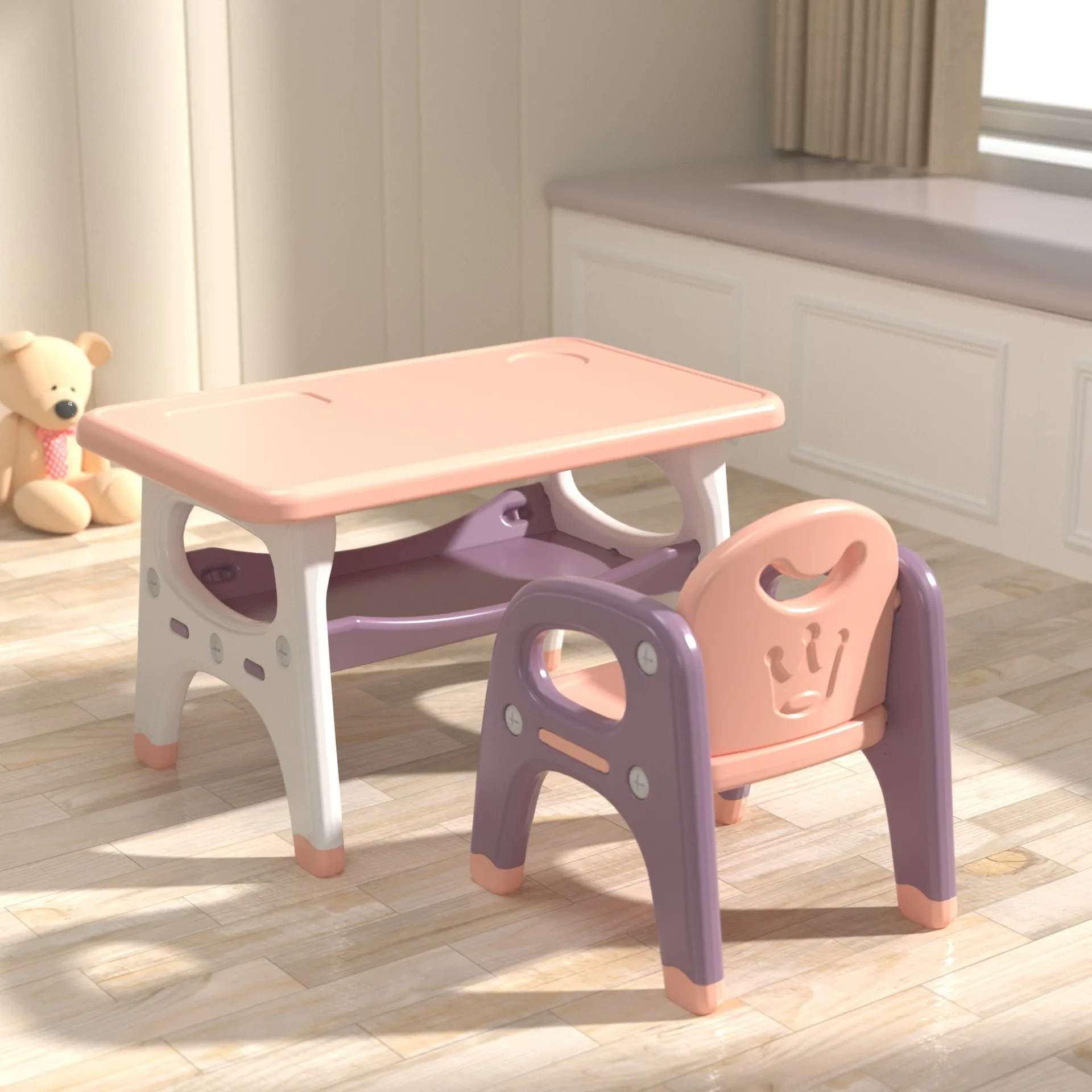 Tables et chaises pour enfants, ensemble de table et chaise, carré, écriture, maternelle, ménage, bébé, apprentissage