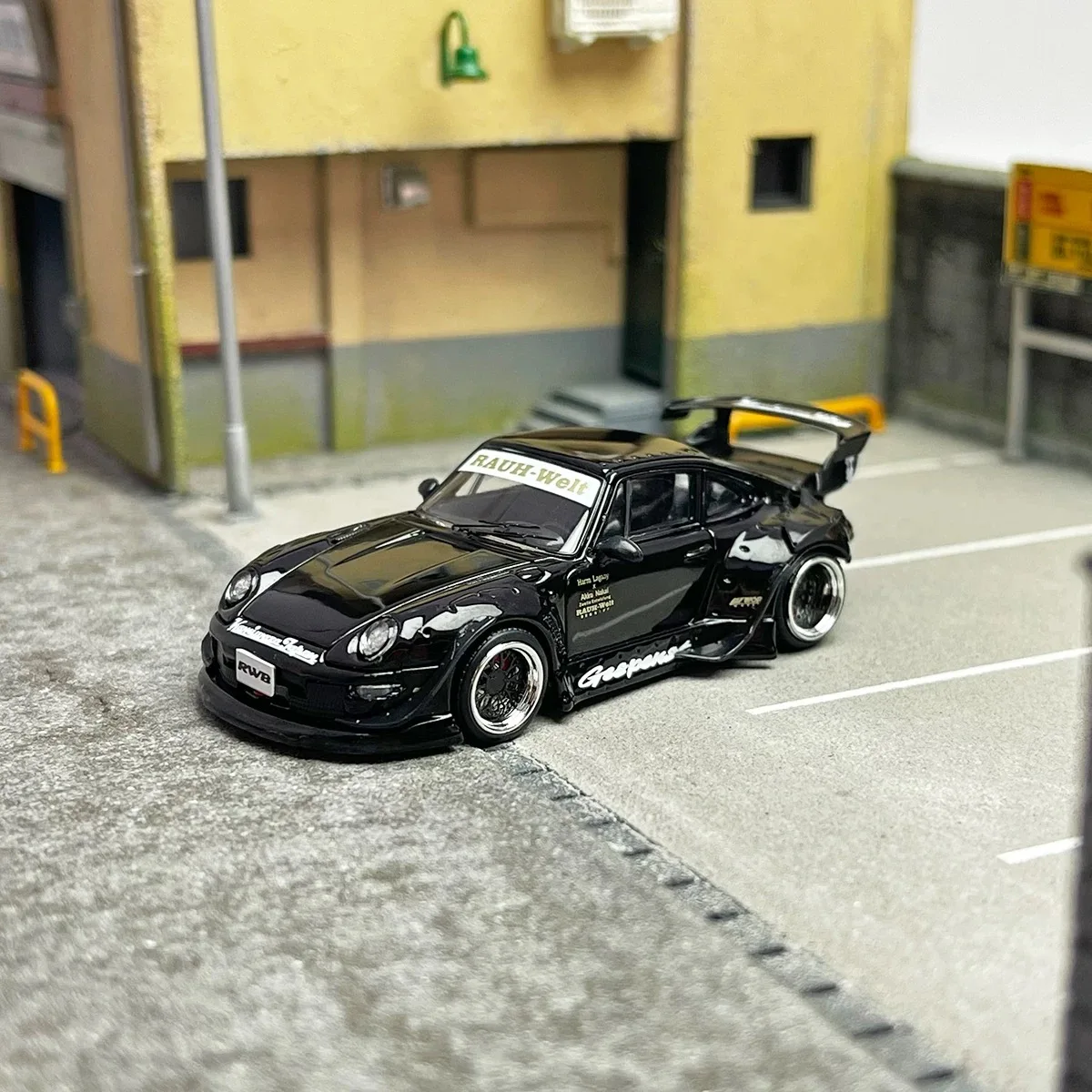 Newly Stocks Street Weapon 1:64 RWB993 Black Color Diecast Model Car In 2024