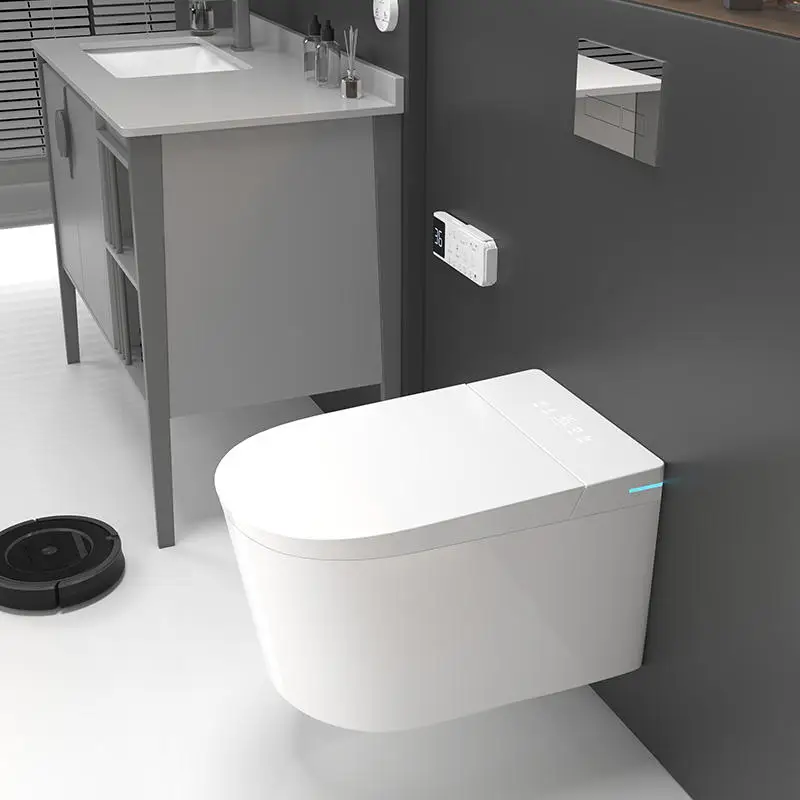 Space Saving Design Foam Shield No Water Pressure Limits Manual Flushing Wall Hung Smart Toilet with Wall Hung Installation