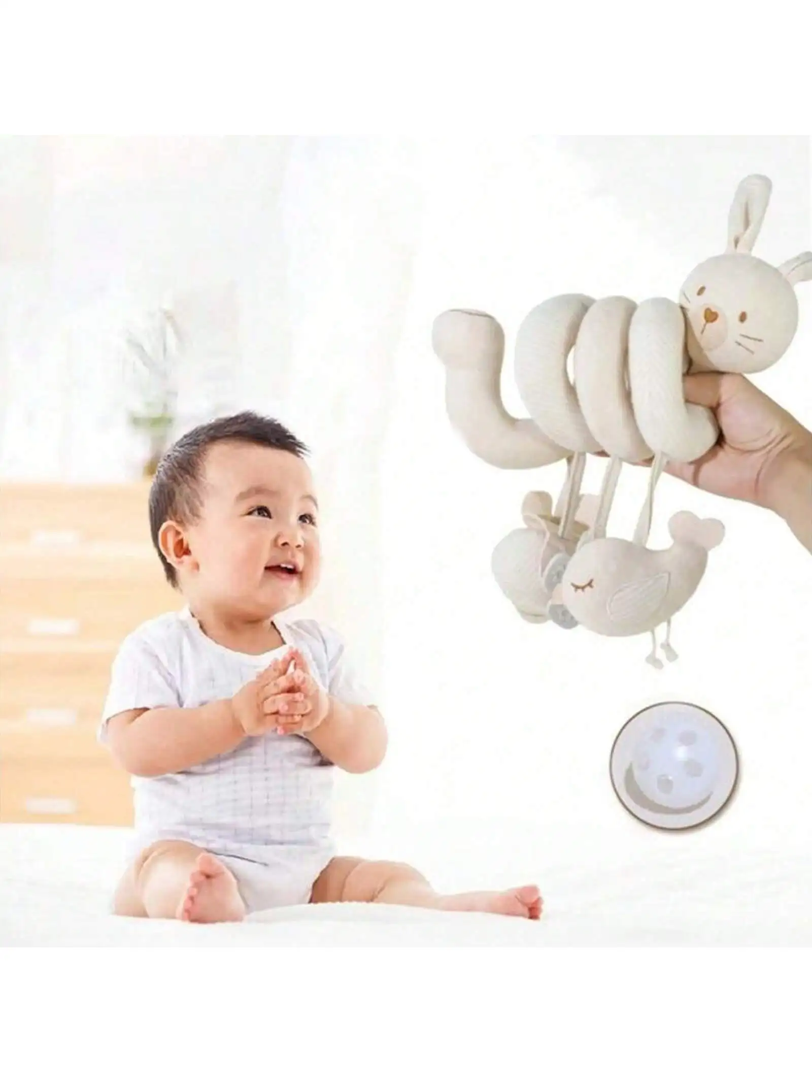 ของเล่นแขวนรถสำหรับเด็กทารก 1 ชิ้น, ของเล่นติดรถเข็นเด็ก, ของเล่นติดเบาะรถ, ของเล่นติดราวเปลเด็กพร้อมกระดิ่ง, ของเล่นตุ๊กตาแบบหมุนได้