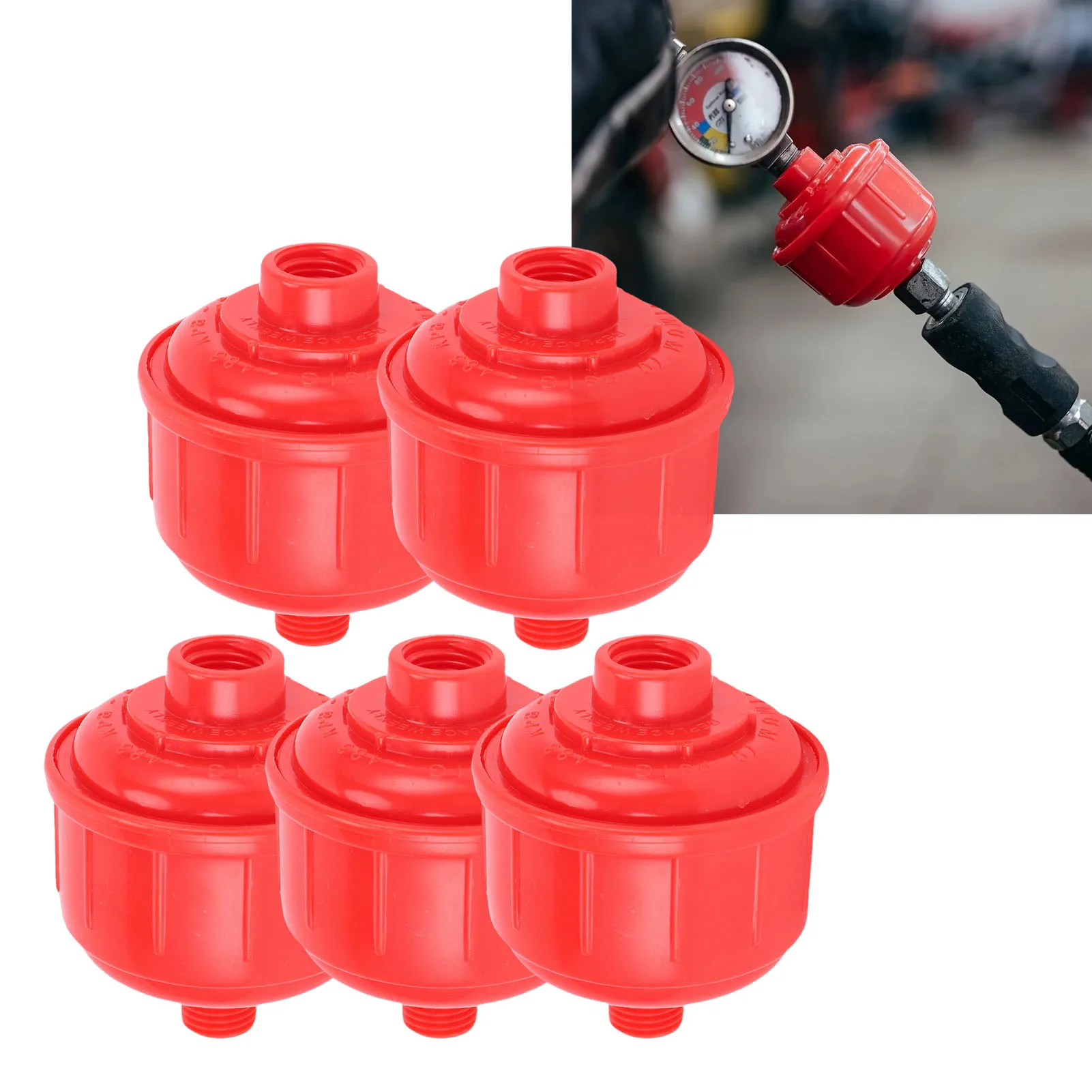 5Pcs Spray Gun Air Water Filter 1/4 Inch Thread Disposable Paint Sprayer Water Filter for Automotive Woodworking Industrial Spra