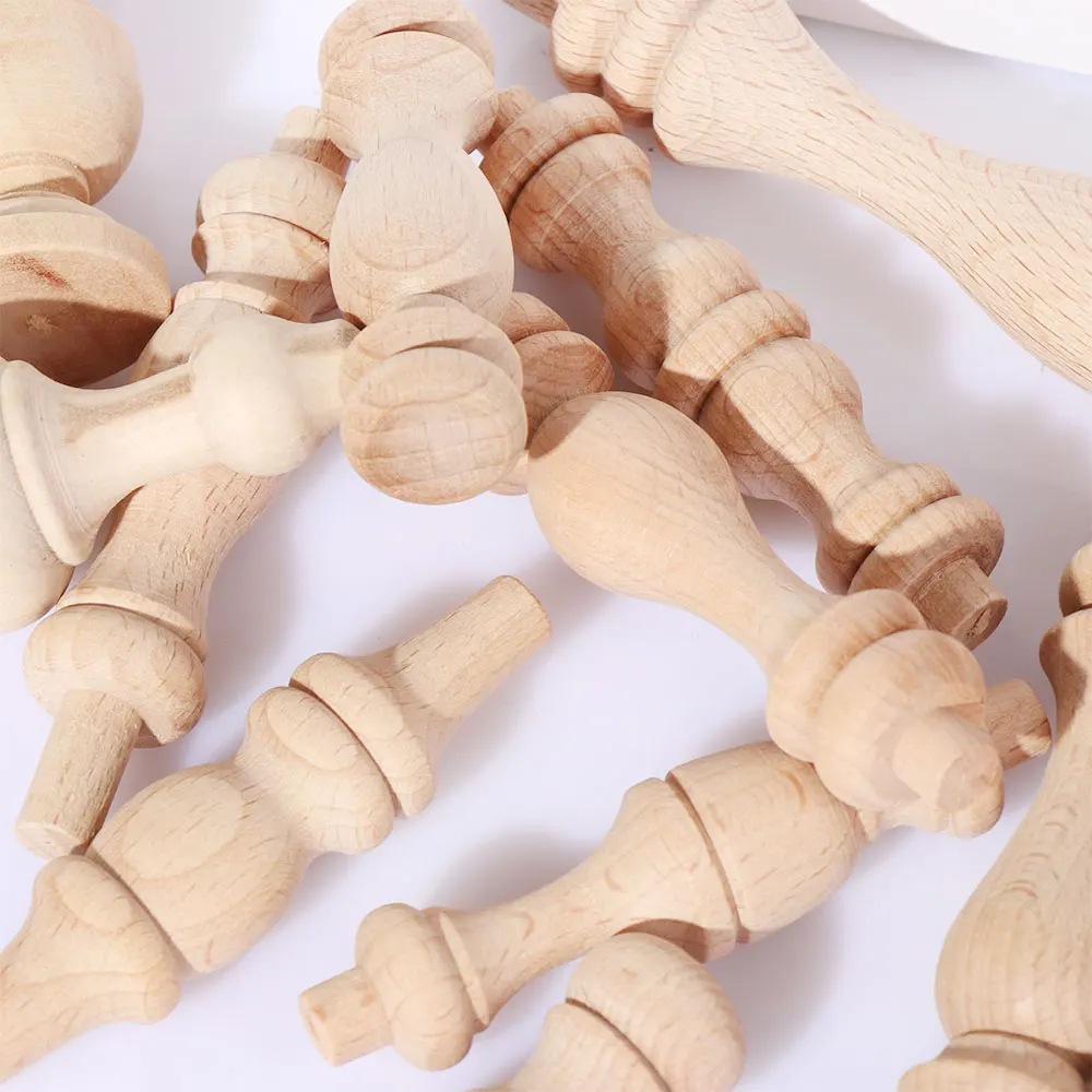 High Quality European Style Decoration Crafts Home Decor Cabinet Seat Feets Vintage Wood Carved Furniture Foot Legs