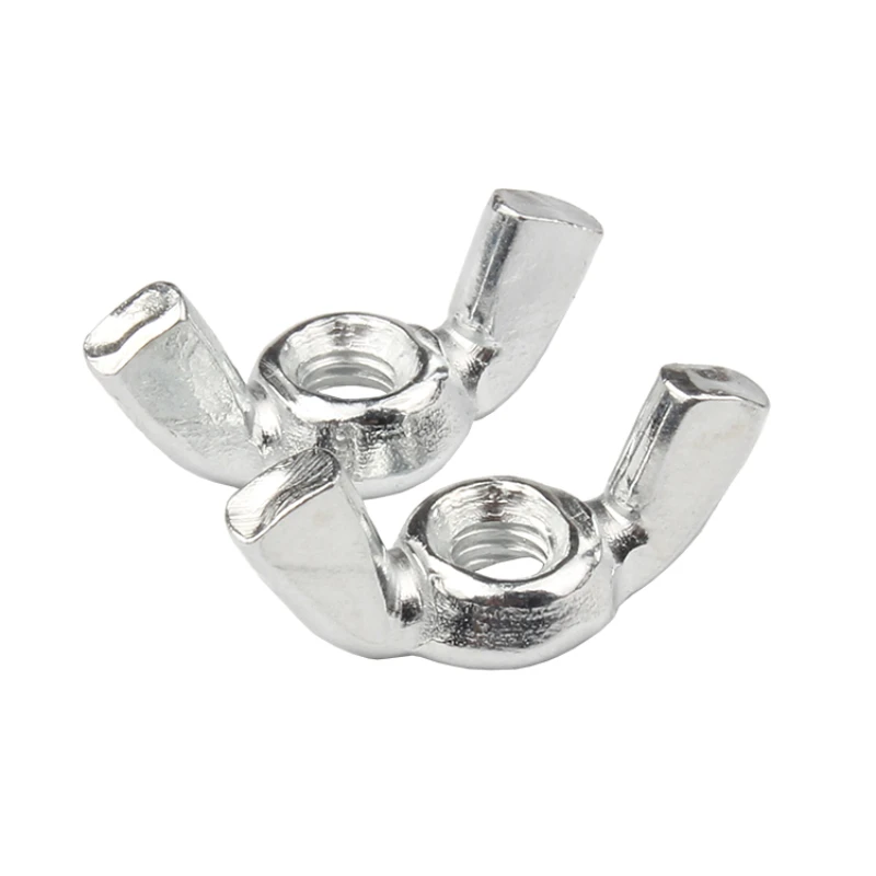 M3 M4 M5 M6 M8 M10 M12 White Zinc Butterfly Wing Nuts  Carbon Steel Wing Nuts Hand Tighten Nut