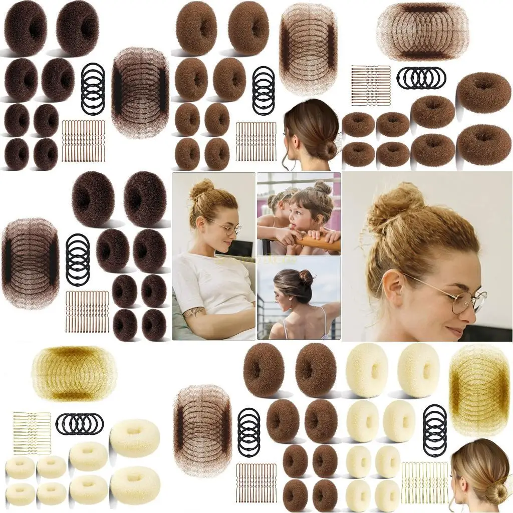 

31bf 63pcs/set Quick Hair Bun, создавая инструмент для чувствительной кожи головы, легкий дизайн