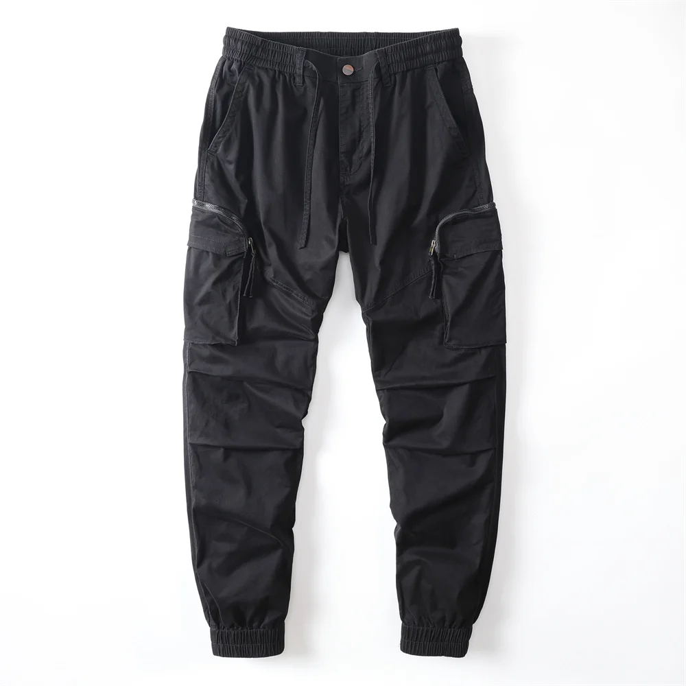 Men's Multi-Pockets Cargo Pants All Match Fashion Spring Casual Pants Outdoor Hiking Pants Jogging Pants