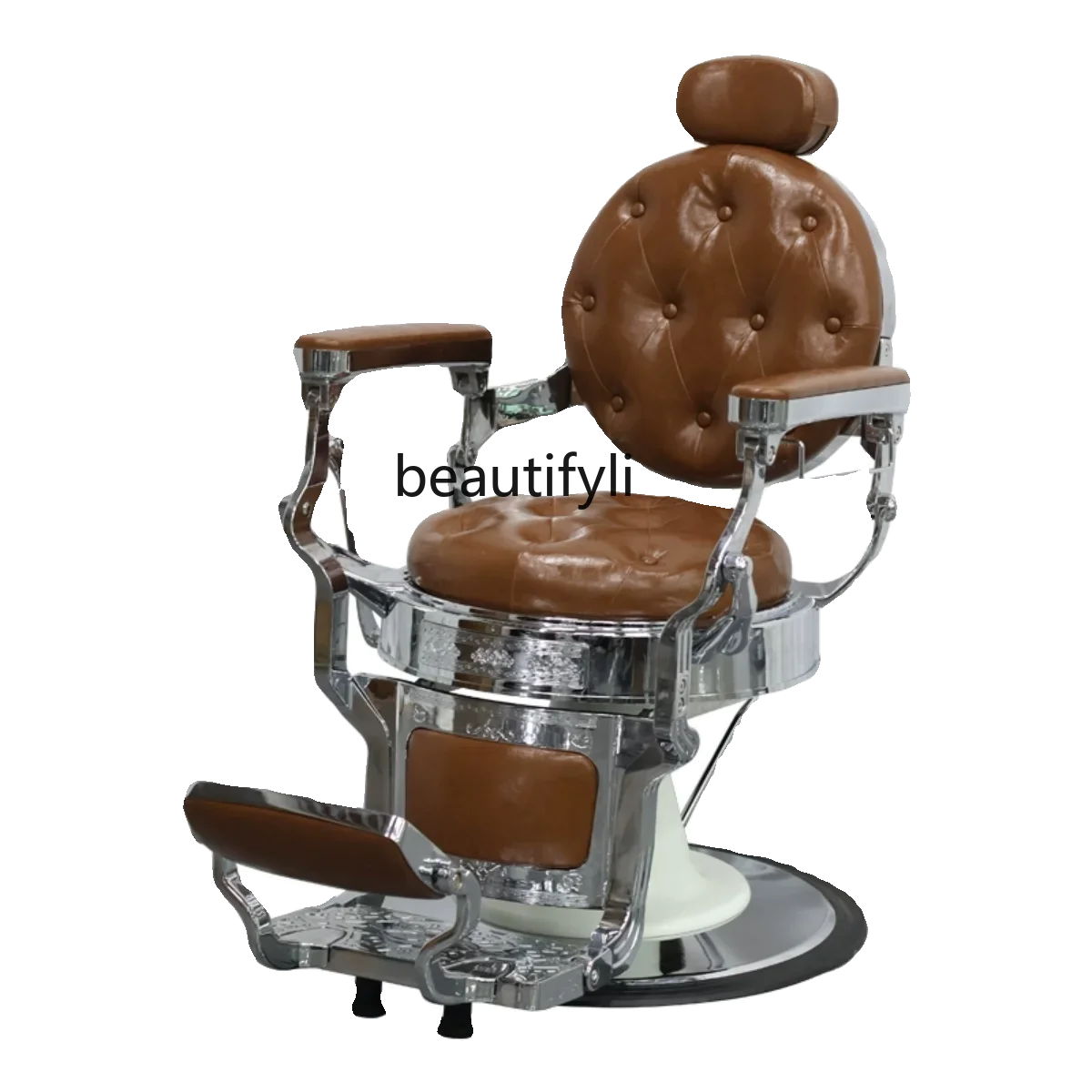 AAUpscale Retro Men's Oil Head Barber Chair Hair Salon Can Put Down Shaving And Trimming For Hair Salon Hair Cutting Chair