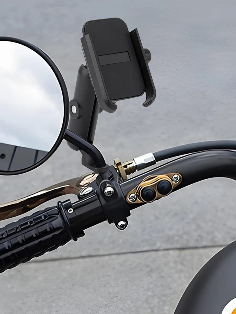 

Aluminum Motorcycle Rearview Mirror Cell Phone Holder Moto Bicycle Rearview Mirror Bracket Bicycle Mount Support