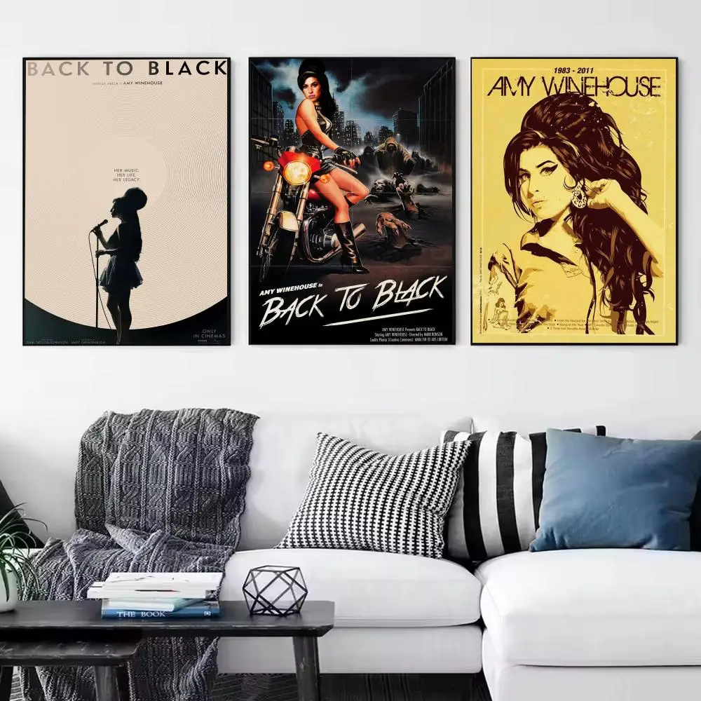Soul Music Legend A-Amy Winehouse Poster Modern Minimalist Wall Art Prints Poster Home Decor Interior Bedroom Living Room