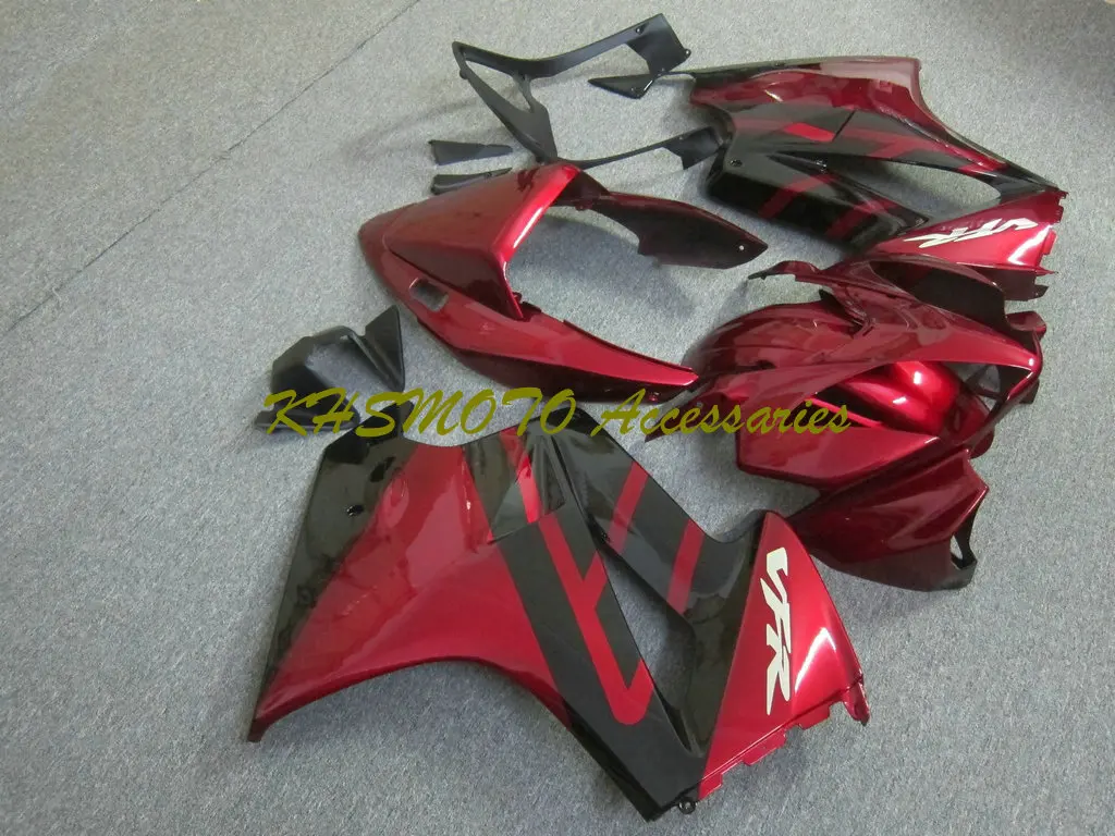 Motorcycle Fairings Kit for HONDA VFR800 02-06 VFR 800 2002 2003 2004 2005 2006 Fuel Tank Injection Red Black Bodywork Set